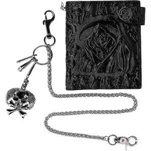 Unisex Punk Gothic Skull Biker Wallet with Stainless Chain Trucker